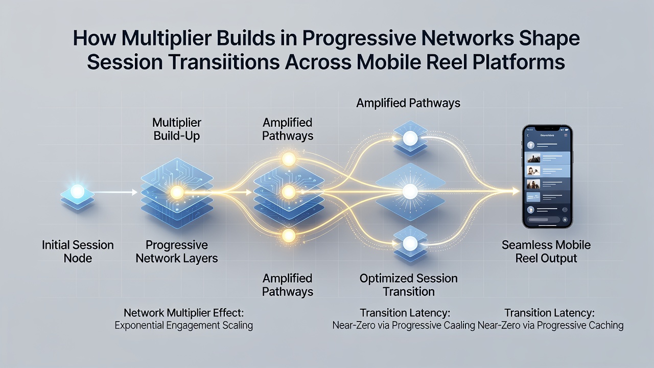 Analyse-Diagramm zu Multiplikator-Steigerungen und Sitzungsübergängen auf mobilen Reel-Plattformen