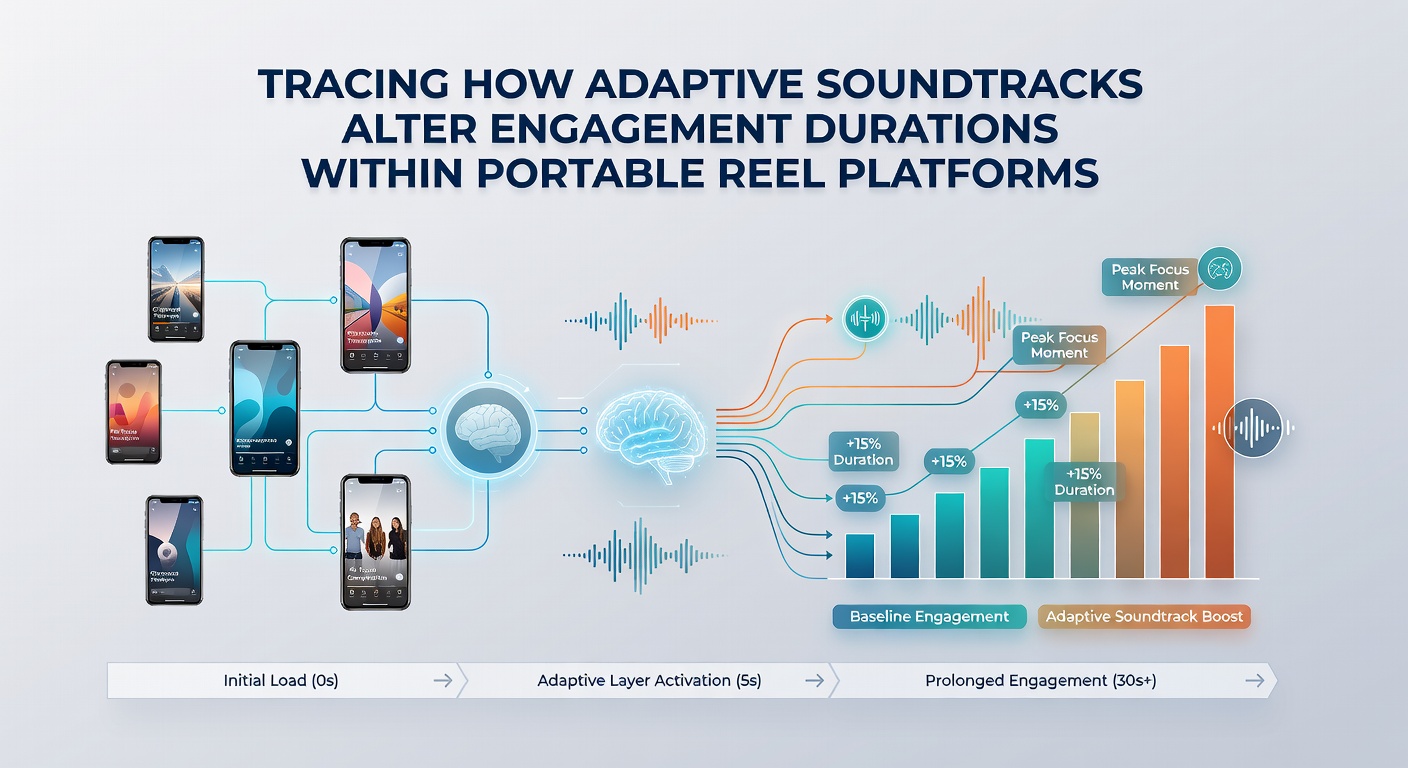 Analyse-Diagramm zu Engagement-Dauern mit adaptiven versus statischen Soundtracks in mobilen Reel-Plattformen